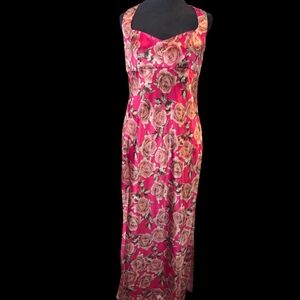 Wild Fable Rose Print Maxi Dress - Pink and Green
